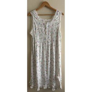 Vintage 90s Carriage Court Women's Large Cottage Shabby Chic Floral Nightgown